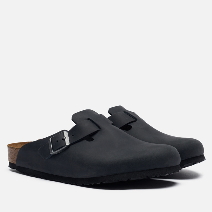 

Шлепанцы женские Birkenstock Boston Leather черные 37 EU, Boston Leather