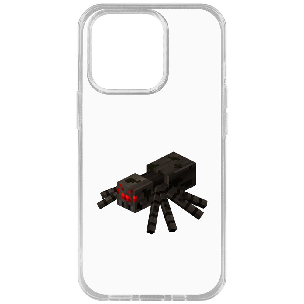 

Чехол-накладка Krutoff Clear Case Minecraft-Паук для iPhone 14 Pro, Прозрачный