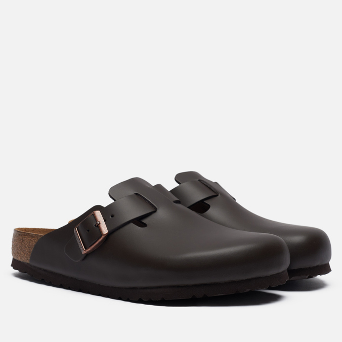 

Шлепанцы мужские Birkenstock Boston Leather коричневые 43 EU, Boston Leather
