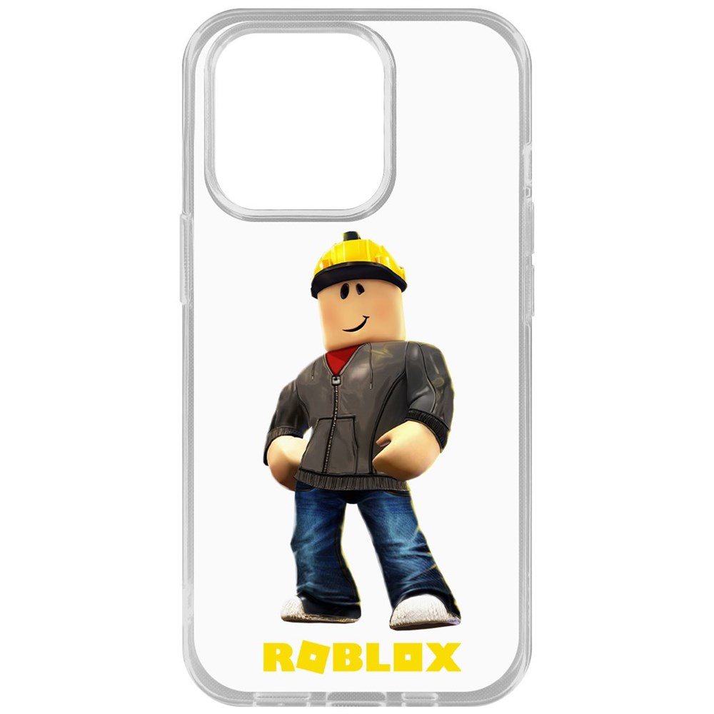 

Чехол-накладка Krutoff Clear Case Roblox-Строитель для iPhone 14 Pro, Прозрачный