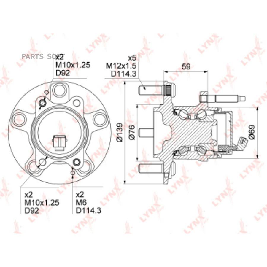 

Подшипник ступицы задней Kia Cerato II/Cerato Koup II 09>13 Lynx WH1244
