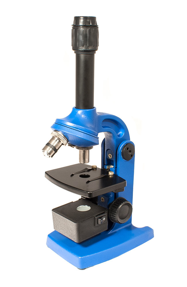 Микроскоп Юннат 2П-1 с подсветкой Синий насадка для плоской швабры с отжимом доляна арт 2522116 35 5×11 5 см микрофибра синий