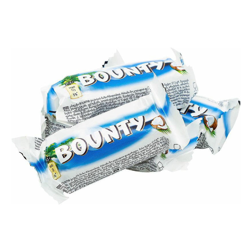 Конфеты шоколадные Bounty с нежной мякотью кокоса в молочном шоколаде