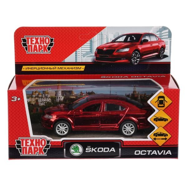 

Модель OCTAVIA-RD-CH Skoda Octavia хром красный Технопарк в коробке