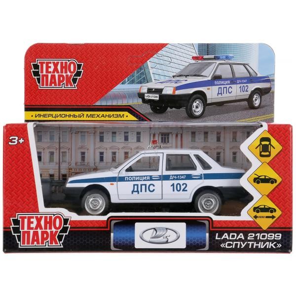 

Модель 21099-12POL-WH LADA-21099 Спутник Полиция белый Технопарк в коробке