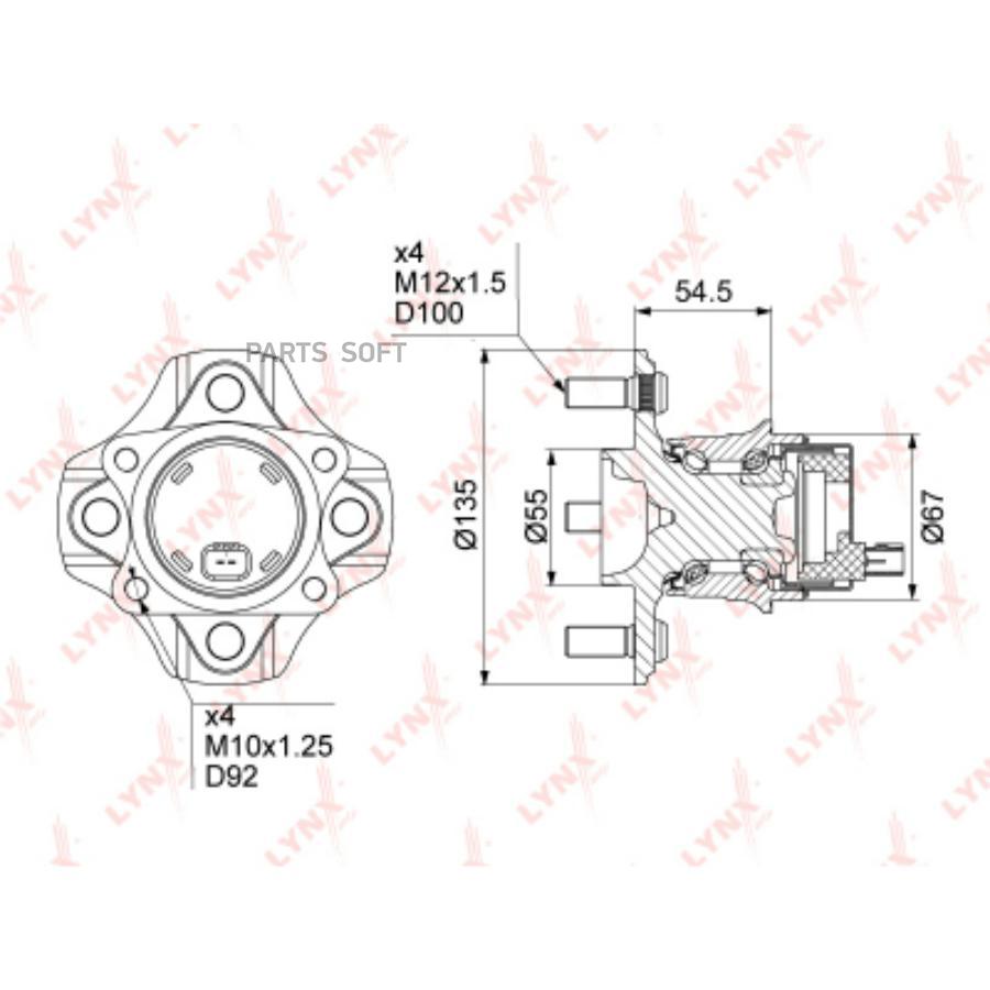 

Подшипник ступицы задней Toyota Echo/Yaris Verso/bB I 99>12 Lynx WH1204