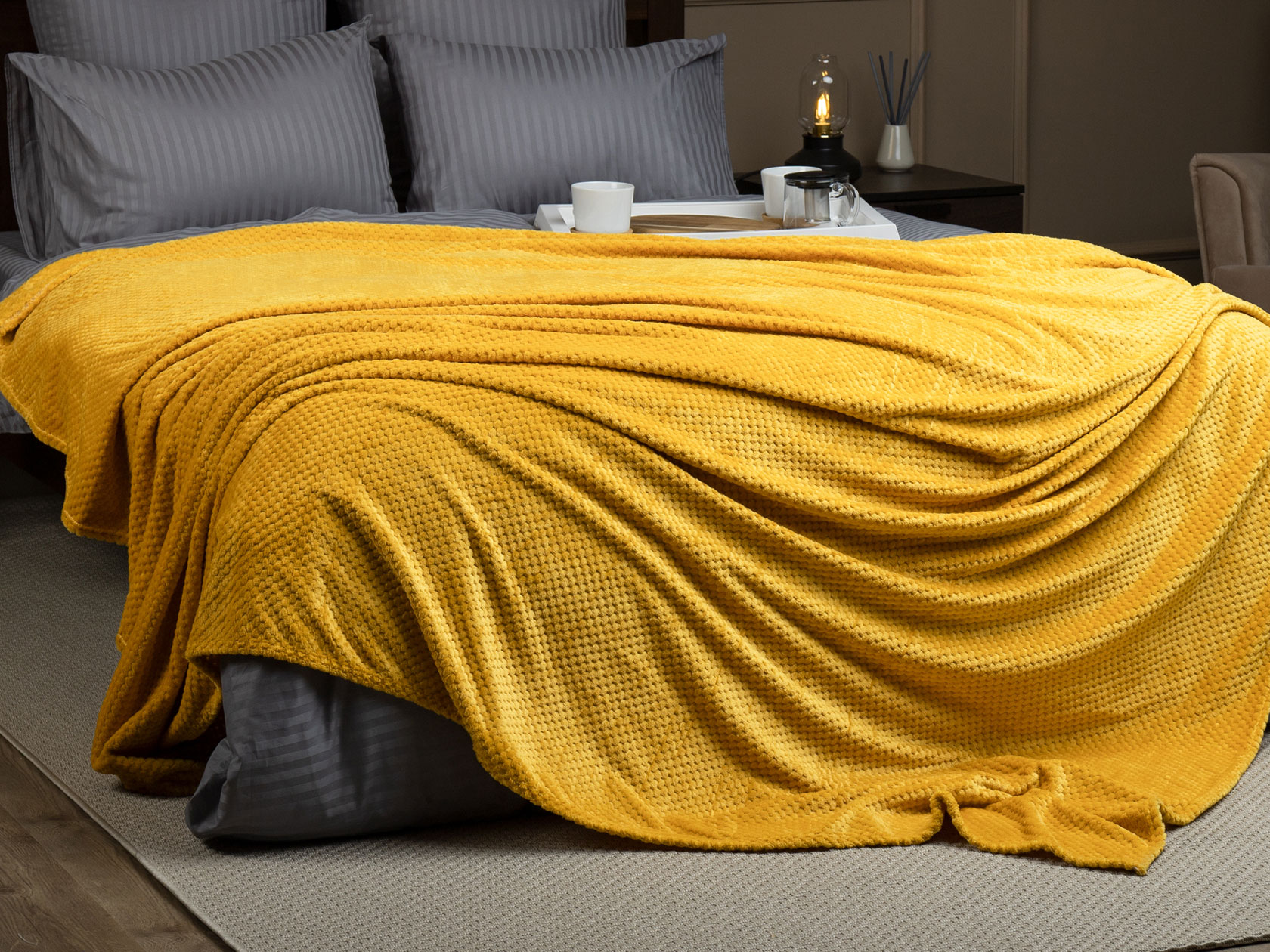 

Плед-покрывало Желтые ромбы Желтый жаккард, фланель, 150 х 200 см, Желтые ромбы Желтый ,150 х 200 см