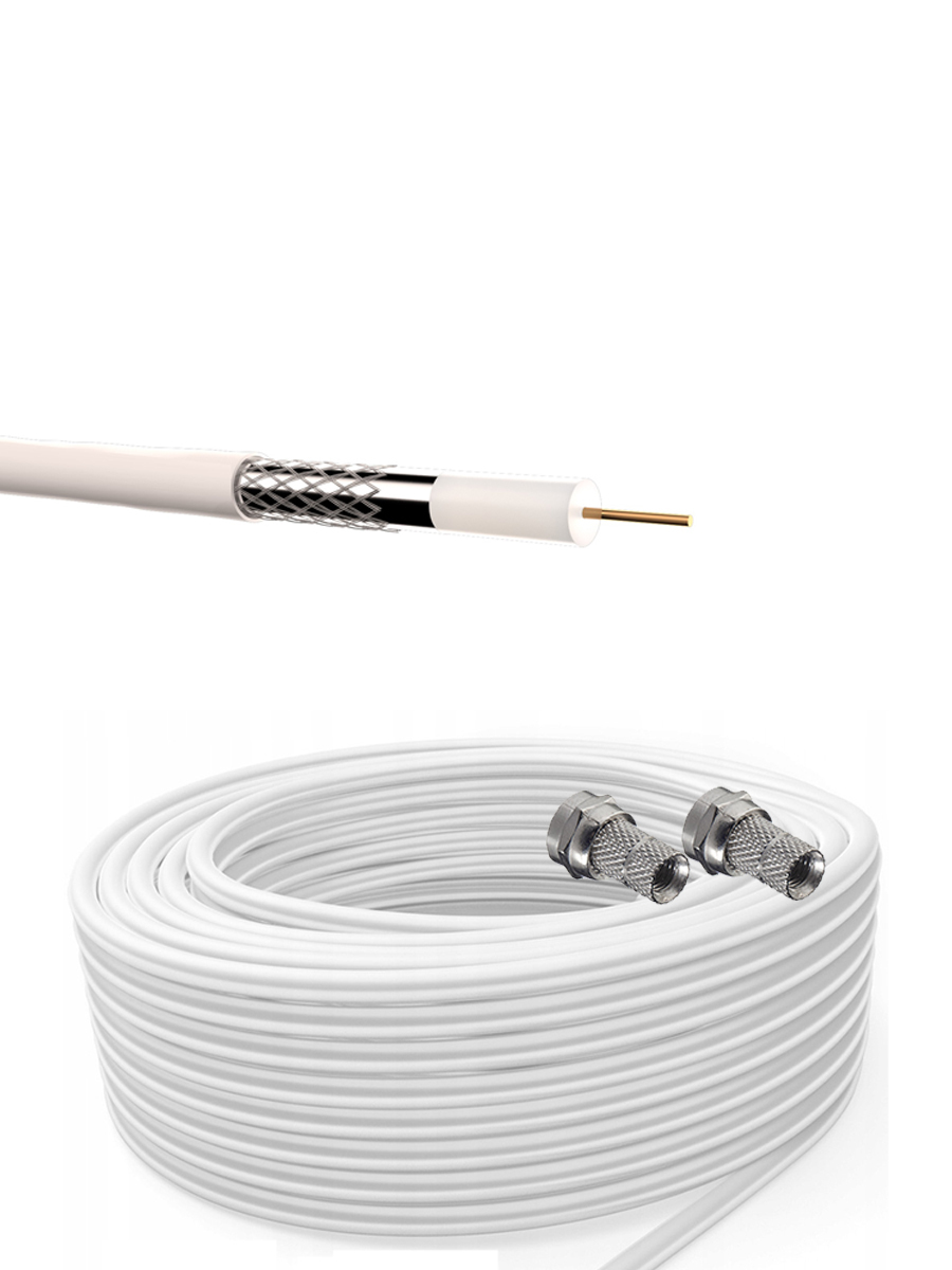 

Коаксиальный телевизионный кабель 3C-2V 30м белый, 3C2V