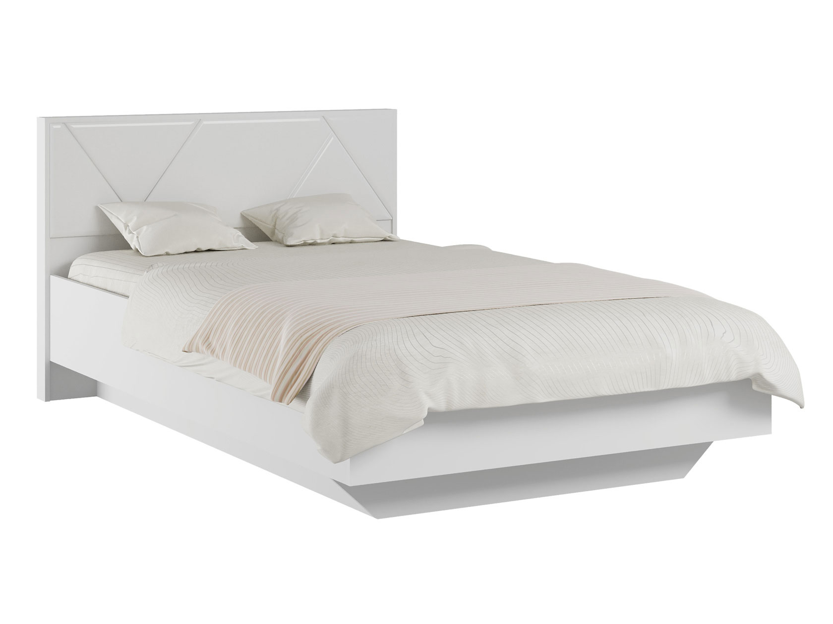 фото Двуспальная кровать мирти белый шагрень/белый глянец, 160х200 см ввр