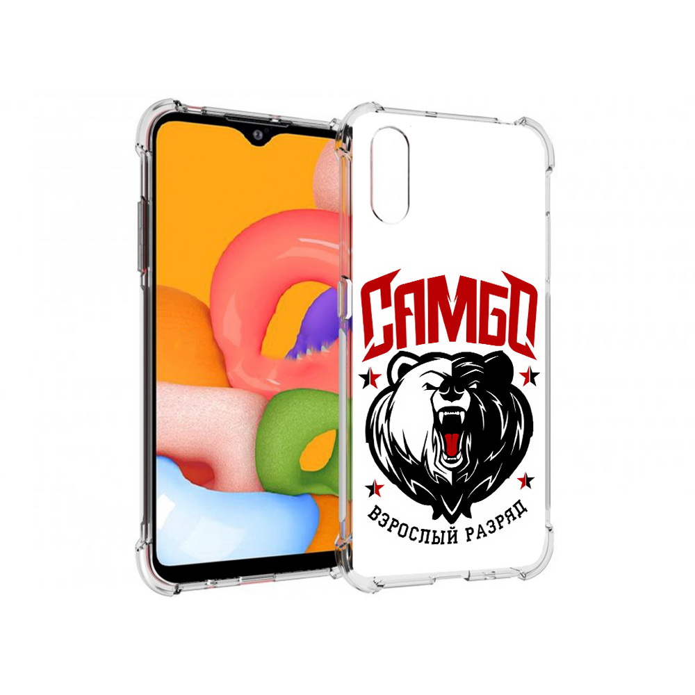 

Чехол MyPads Tocco для Samsung Galaxy A01 Единоборства Самбо медведь (PT144711.509.75), Прозрачный, Tocco