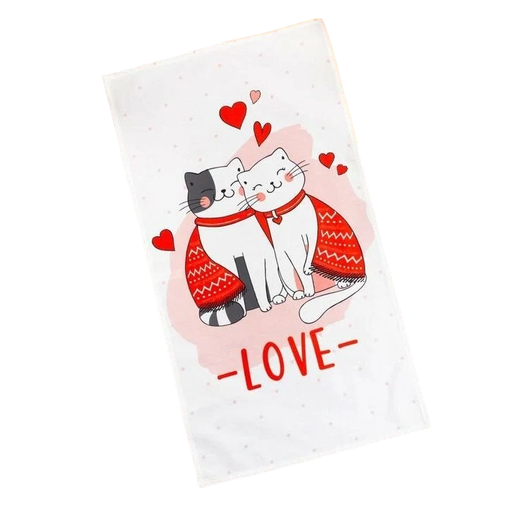 

Полотенце Этель "Cat's love" 40х73 см, 100% хл, саржа 190 гр/м2