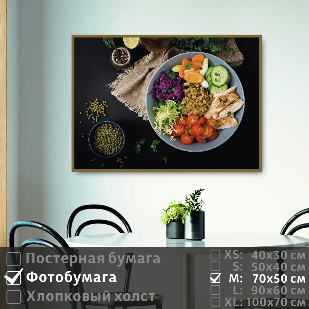 

Постер на фотобумаге ПолиЦентр Овощное блюдо в кафе 70х50 см, ОвощноеБлюдоВКафе