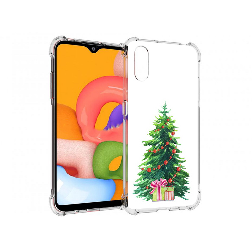 Чехол MyPads Tocco для Samsung Galaxy A01 Елка новогодняя с подарками акварель