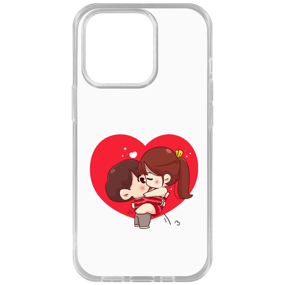 

Чехол-накладка Krutoff Clear Case Аниме любовь для iPhone 14 Pro, Прозрачный