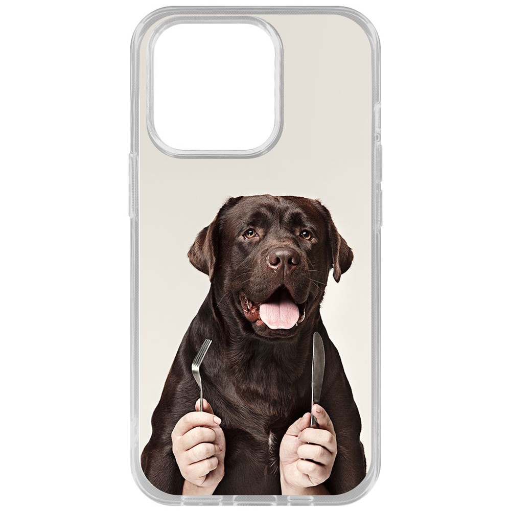 

Чехол-накладка Krutoff Clear Case Время обеда для iPhone 14 Pro, Прозрачный