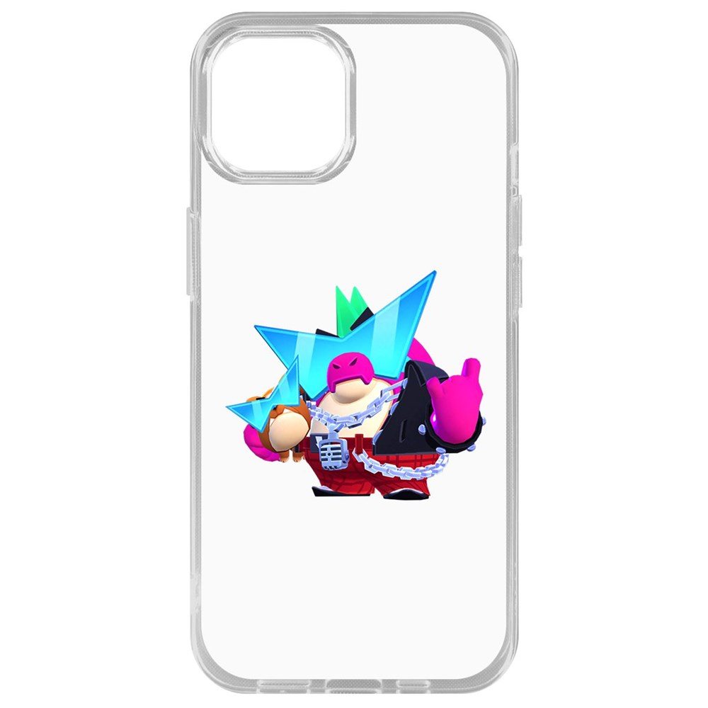 

Чехол-накладка Krutoff Clear Case Brawl Stars-Плохиш Базз для iPhone 14 Plus, Прозрачный