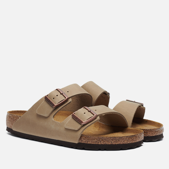 фото Шлепанцы мужские birkenstock arizona nubuck коричневые 45 eu