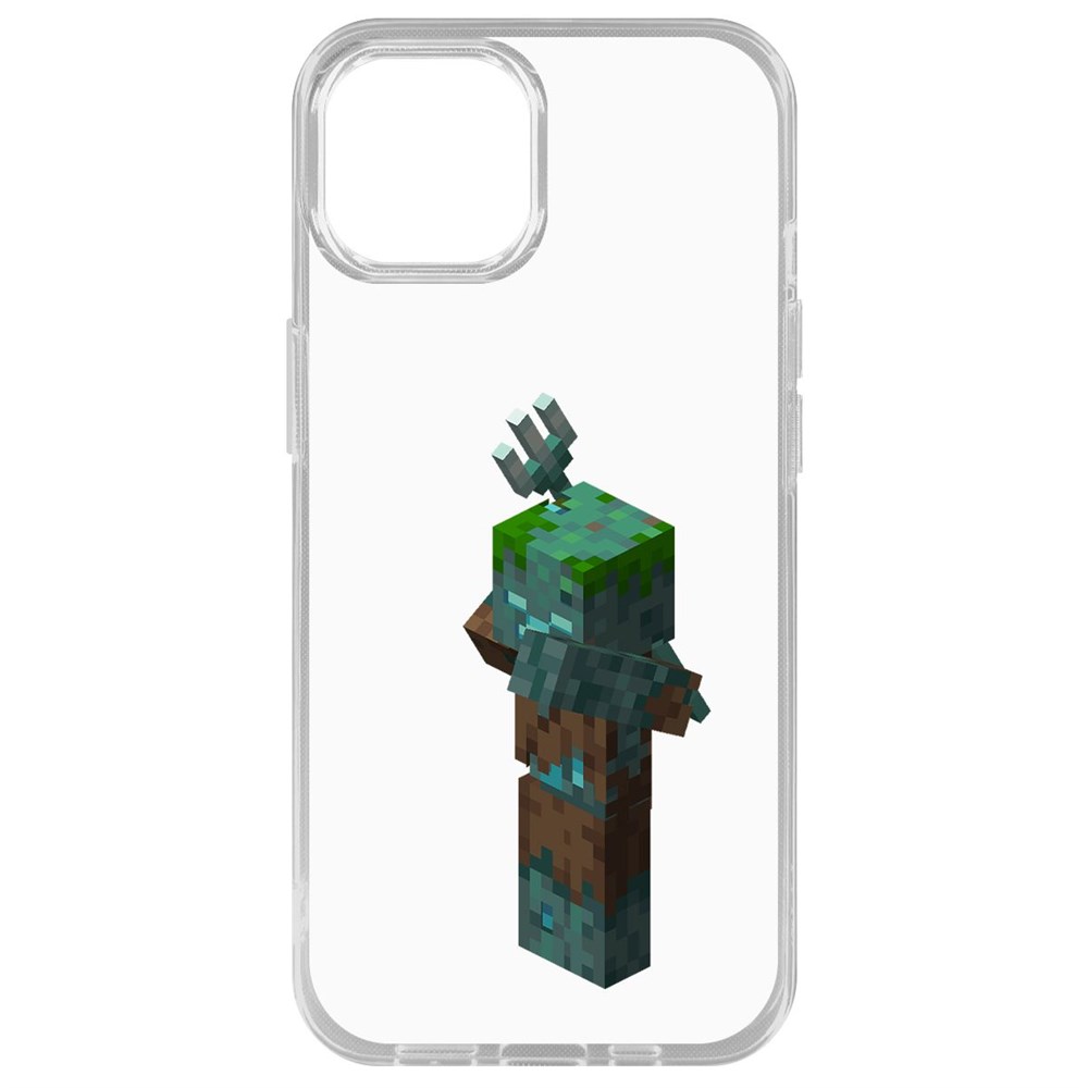 

Чехол-накладка Krutoff Clear Case Minecraft-Утопленник для iPhone 14 Plus, Прозрачный