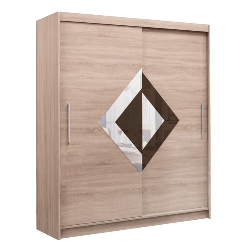 

Шкаф-купе Амадеус-22 для одежды с зеркалом двухдверный 170x250x70 Мегамебель, Бежевый, Амадеус-22