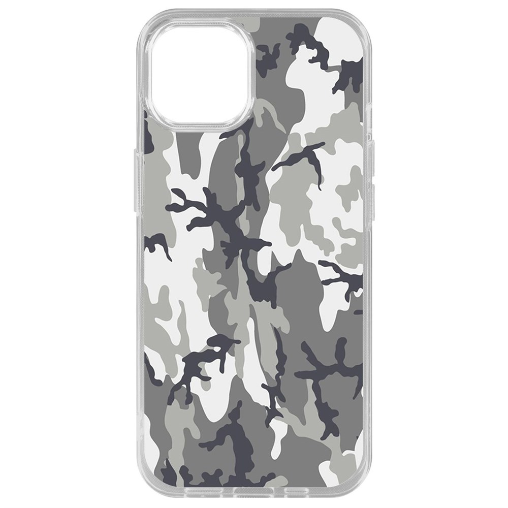 

Чехол-накладка Krutoff Clear Case Камуфляж серый для iPhone 14 Plus, Прозрачный