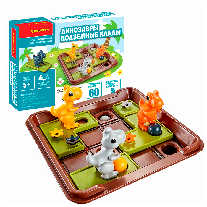 

Игра Логическая игра Bondibon "ДИНОЗАВРЫ. ПОДЗЕМНЫЕ КЛАДЫ", арт. Т240. ВВ5285