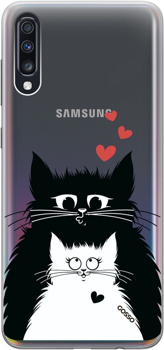 

Чехол на Samsung Galaxy A70/A70s "Cats in Love" прозрачный, Прозрачный;белый, 686