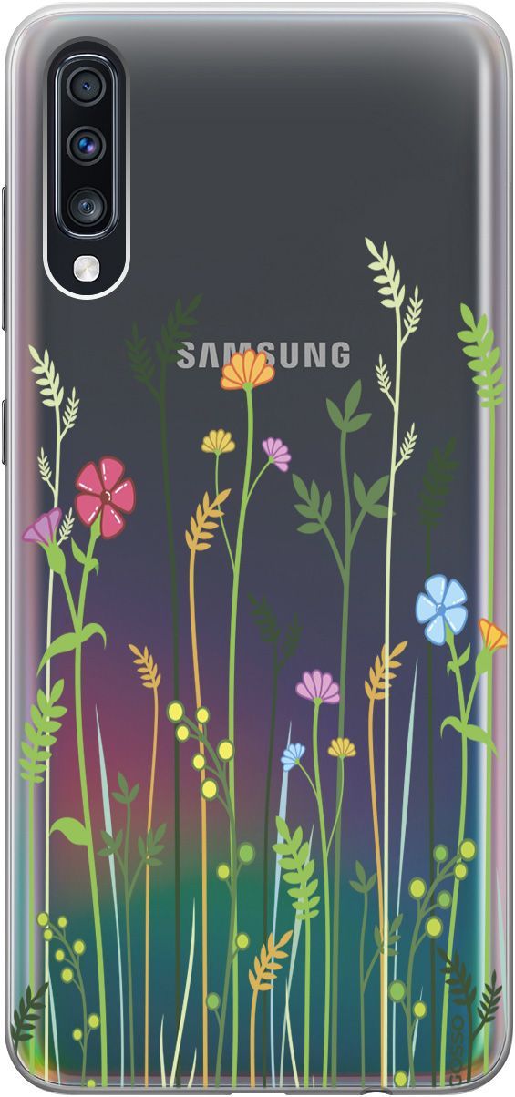 

Чехол на Samsung Galaxy A70/A70s "Flowers and Fern" прозрачный, Прозрачный;желтый, 686