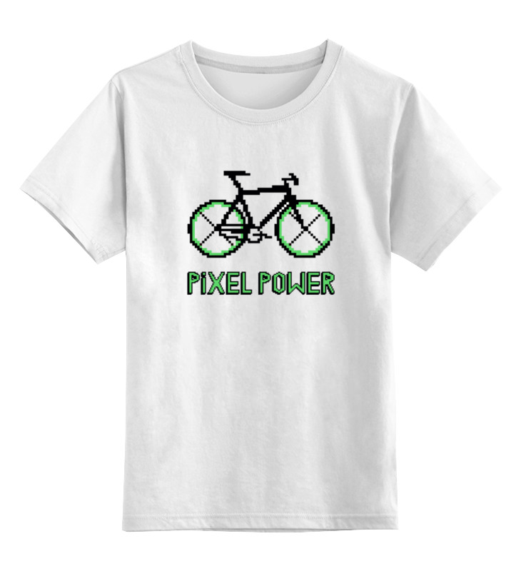 

Детская футболка классическая Printio Pixel power, р. 116, Белый, 0000000642689