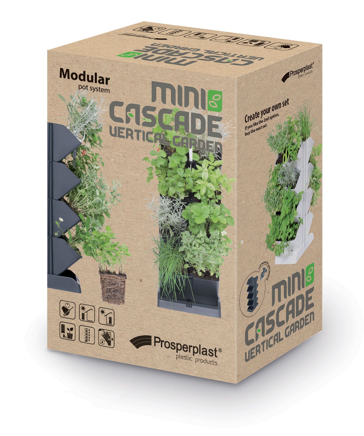 

Набор кашпо для цветов Prosperplast Mini Cascade PPIO1W200-S433, антрацит, 8 шт, Черный, Mini Cascade