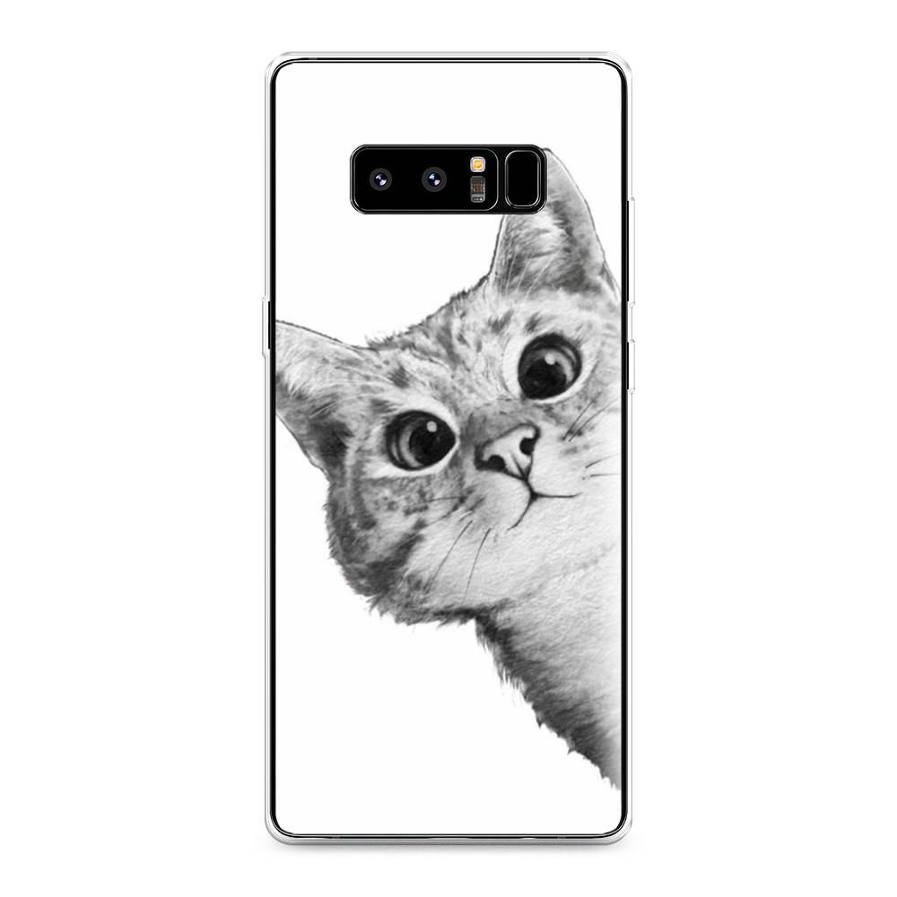 фото Чехол awog "кот рисунок черно-белый" для samsung galaxy note 8