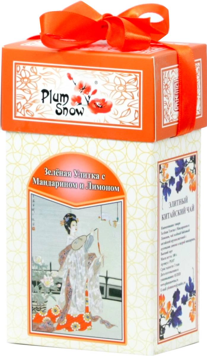 

Чай Plum Snow Зеленая улитка зеленый с мандарином и лимоном 100 г