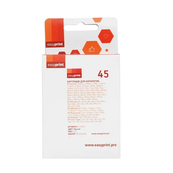 

Картридж для струйного принтера EasyPrint IH-51645 (IH-51645) черный, совместимый, IH-51645