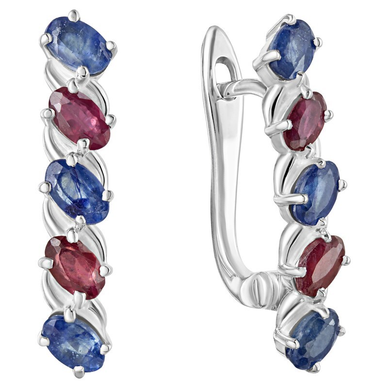 

Серьги из серебра с сапфиром, рубином LAZURIT-ONLINE 8023AG, 8023AG