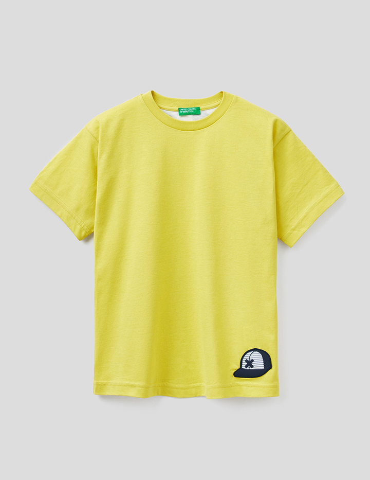 

Футболка для мальчиков Benetton цв. желтый р.128, 21A_3096C15C7