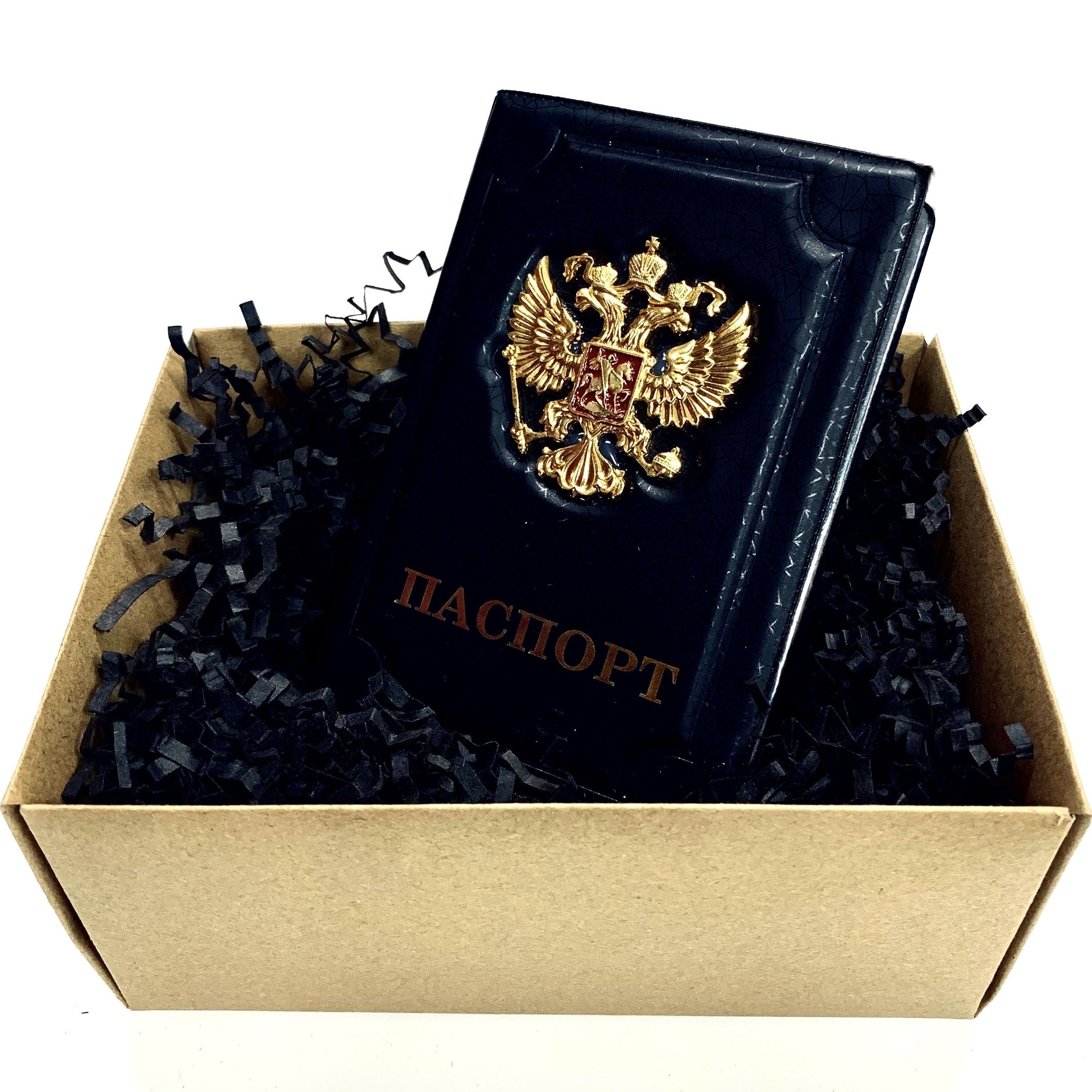 

Обложка для паспорта NoBrand Подарок черная, Черный, подарок