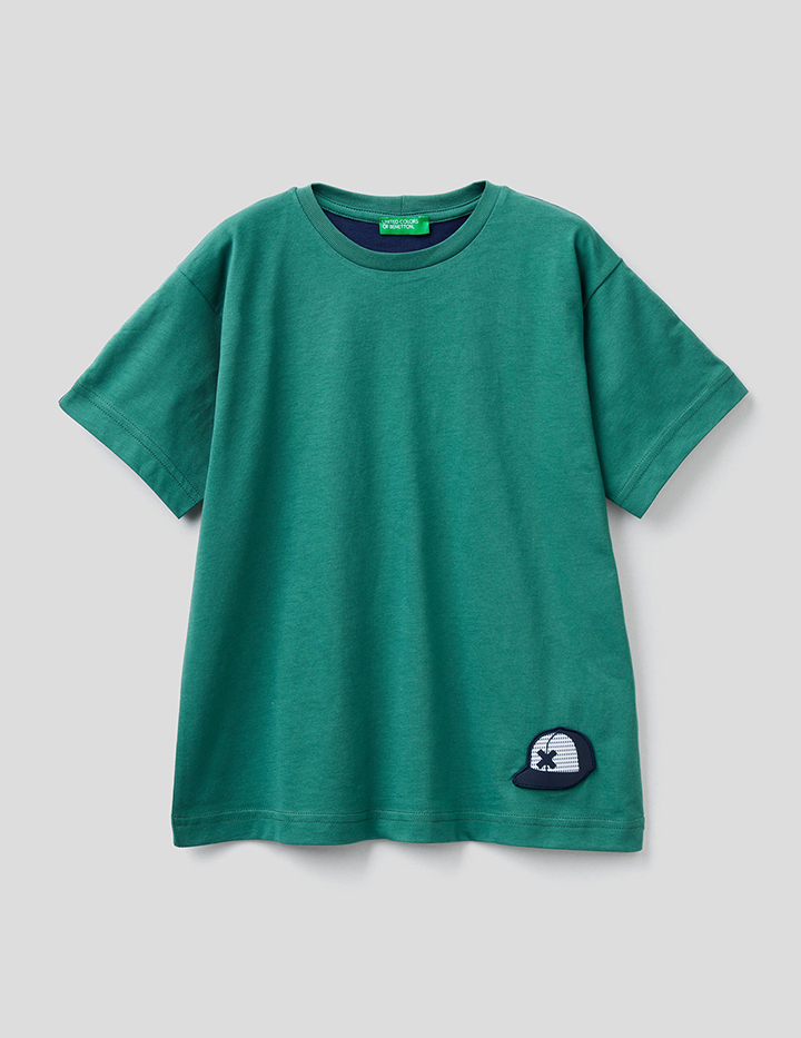 

Футболка для мальчиков Benetton цв. зеленый р.170, 21A_3096C15C7