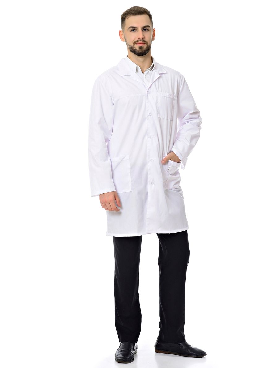 фото Халат медицинский мужской medicalwear классика 019 белый 40 ru