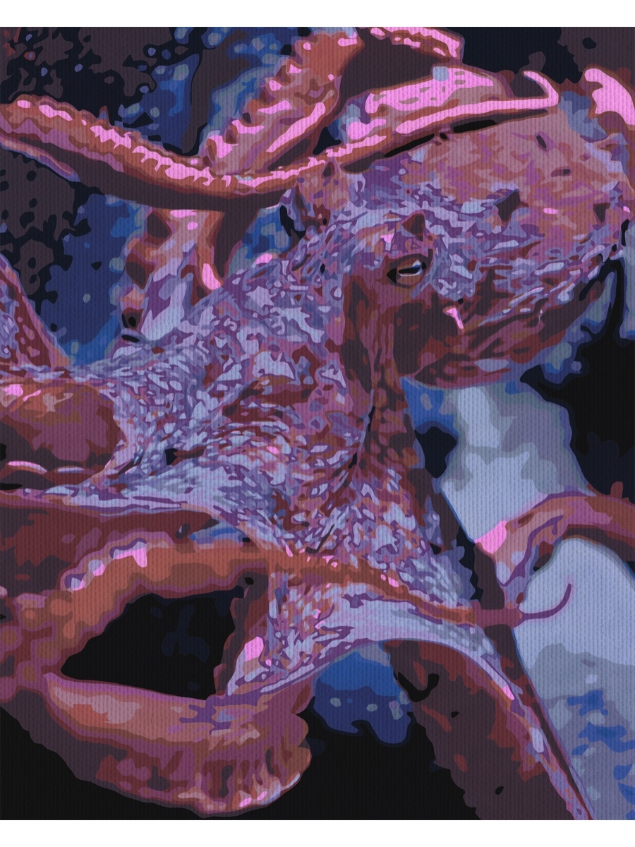 

Картина по номерам на холсте с подрамником МыРисуем Фиолетовый осьминог 2088/, Фиолетовый осьминог