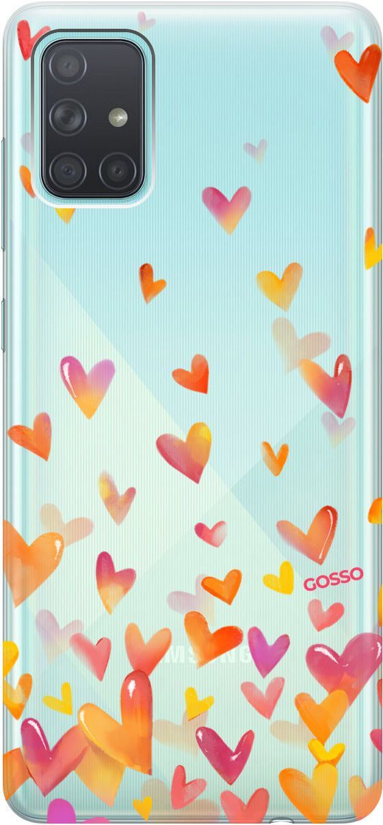

Силиконовый чехол на Samsung Galaxy A71 с принтом "Flying Hearts" прозрачный, Прозрачный;желтый, 193