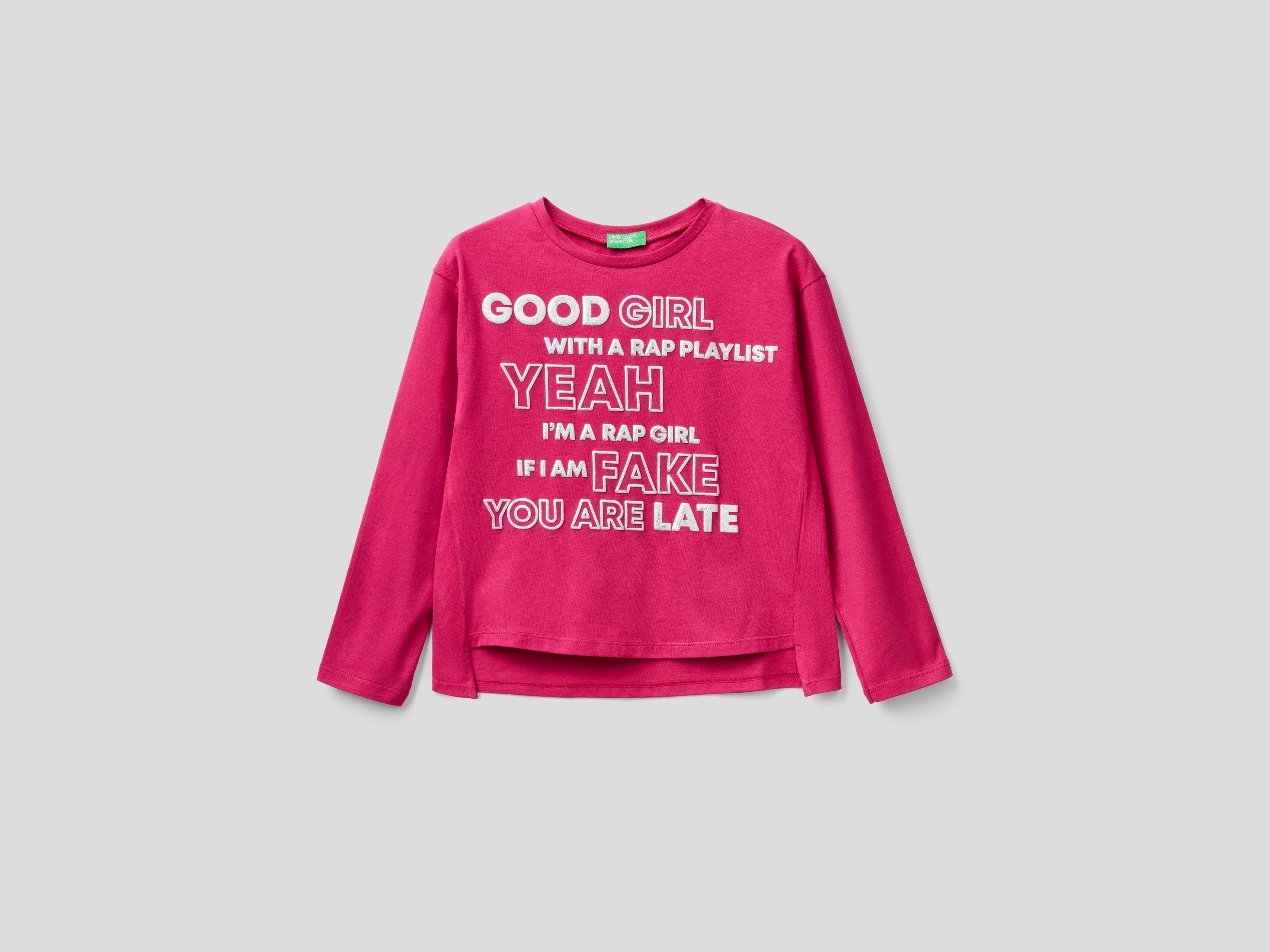 фото Футболка для девочек benetton цв. фиолетовый р.116 united colors of benetton