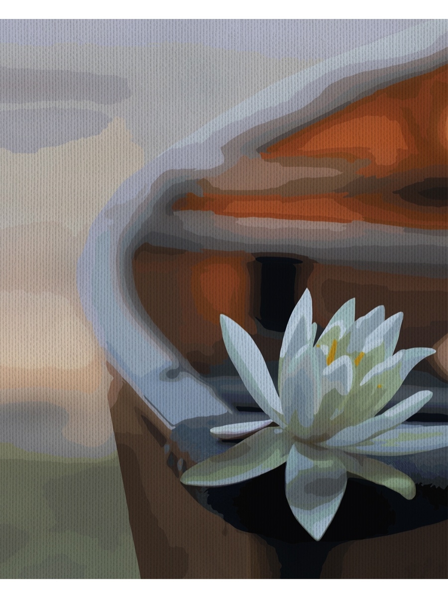фото Картина по номерам на холсте с подрамником мырисуем цветок на носу лодки 2124/