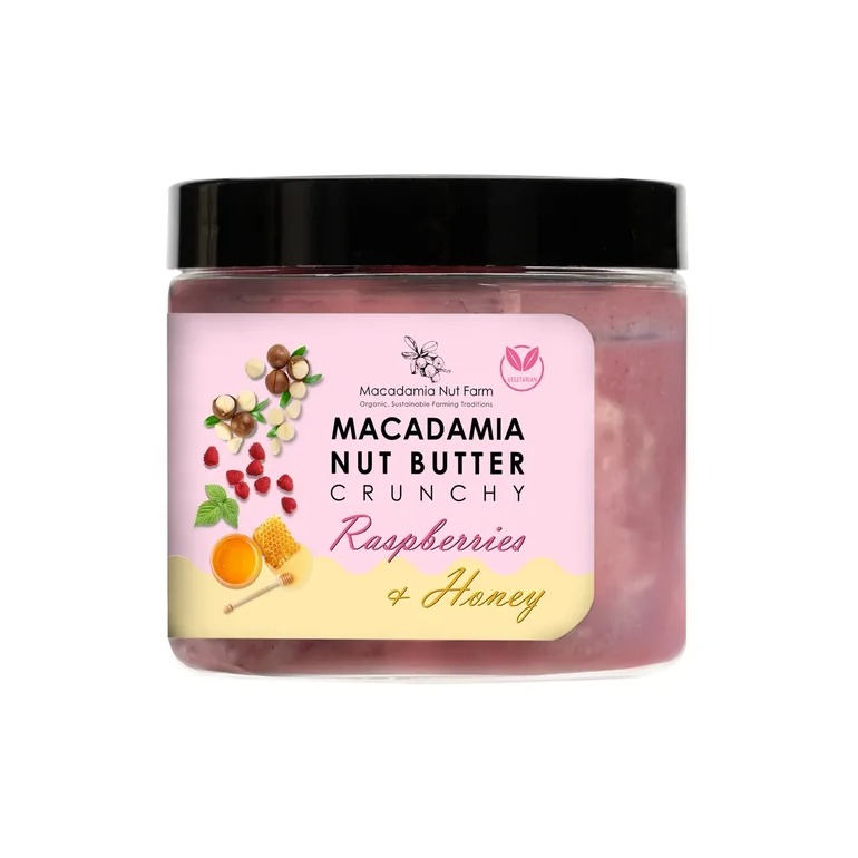 

Паста ореховая из ореха Макадамия хрустящая с медом и малиной Macadamia Nut 180г