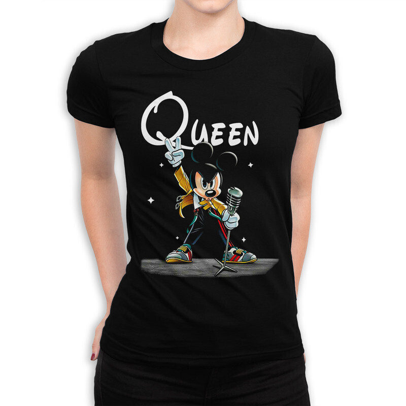

Футболка женская Dream Shirts Микки - Фредди Меркьюри 10004881 черная M, Микки - Фредди Меркьюри 10004881