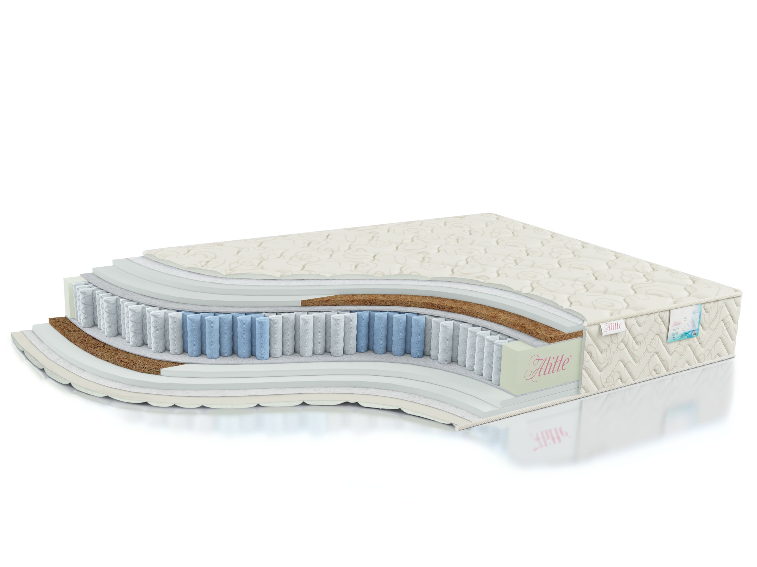 

Матрас анатомический пружинный Alitte Judith Eco S1000 MS-22-K 140х190х22, Белый, Judith Eco S1000 MS-22-K