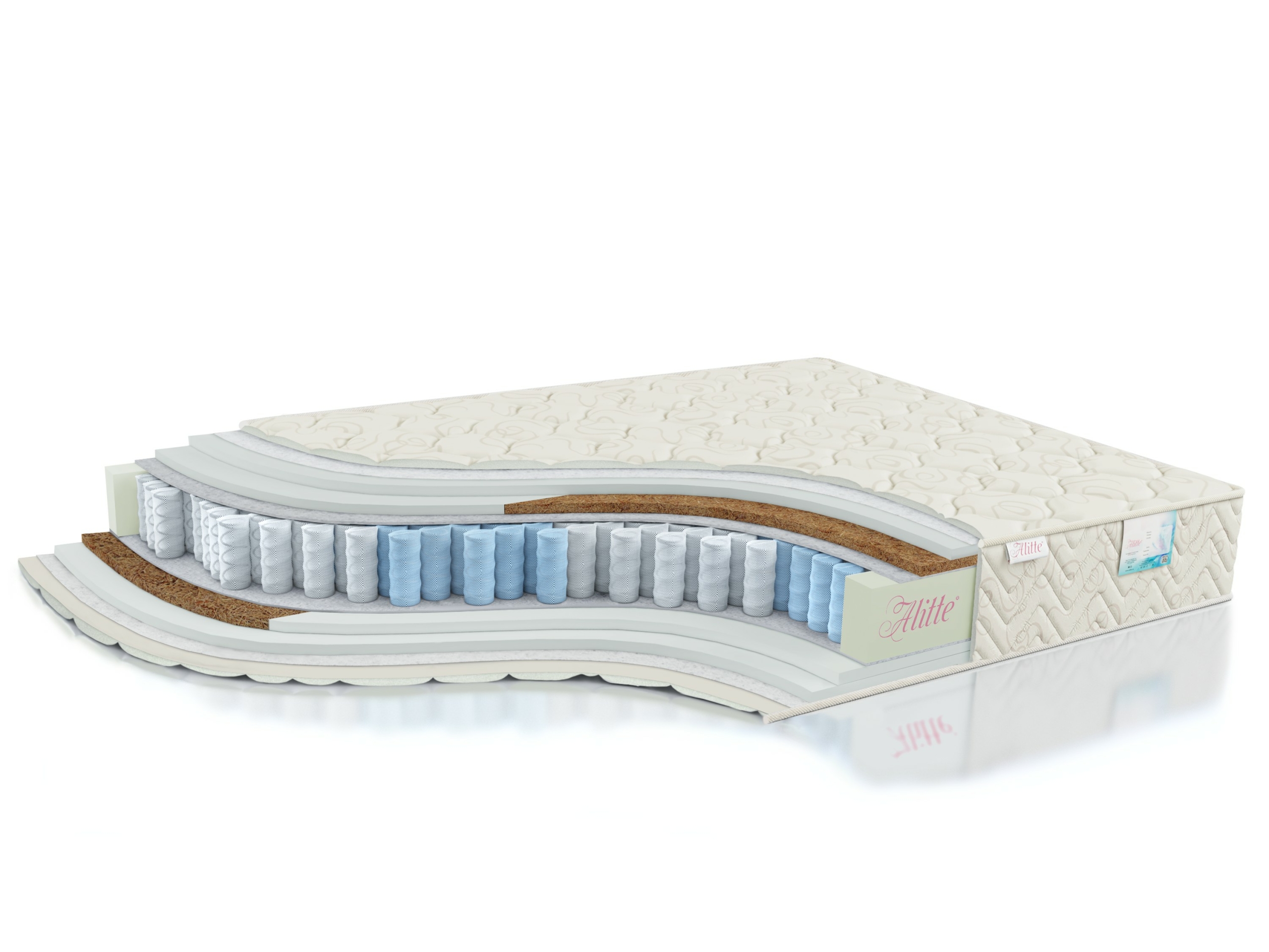 

Матрас анатомический пружинный Alitte Judith Eco TFK MS-22-K 200х200х22, Белый, Judith Eco TFK MS-22-K