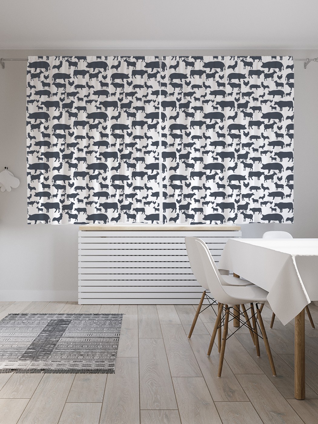 

Шторы JoyArty с фотопечатью "Силуэты домашнего скота" из сатена, 290х180 см, Силуэты домашнего скота