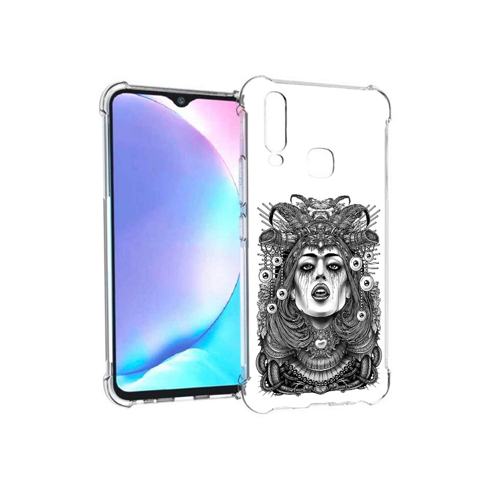 Чехол MyPads Tocco для Vivo Y17 портрет девушки черно белый (PT136369.382.551)