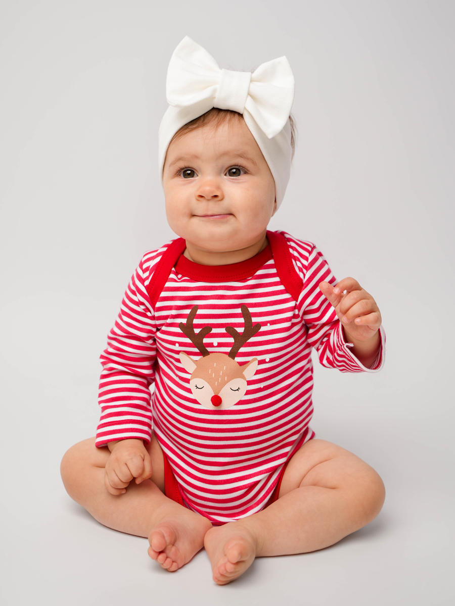 Боди детское КотМарКот 924222989, белый; красный, 62