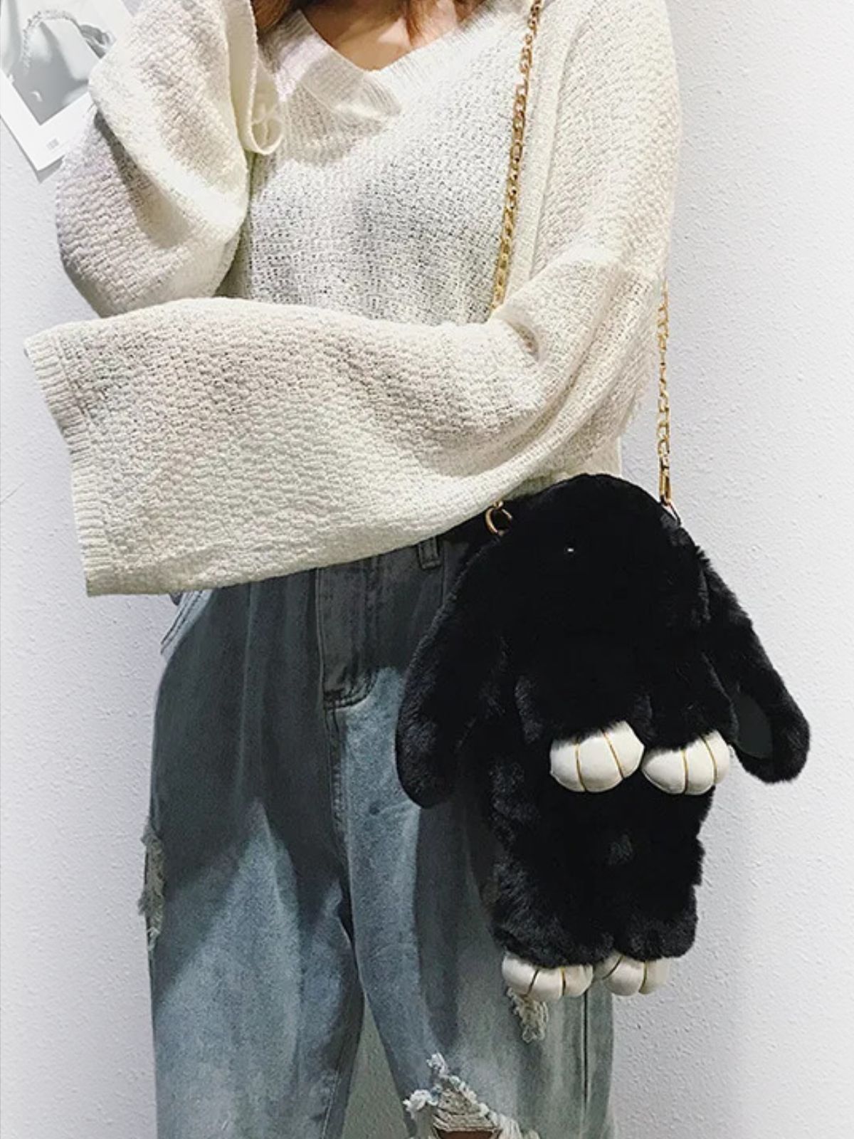 

Рюкзак-игрушка KEDOO мягкий 2в1 черный, Bunny