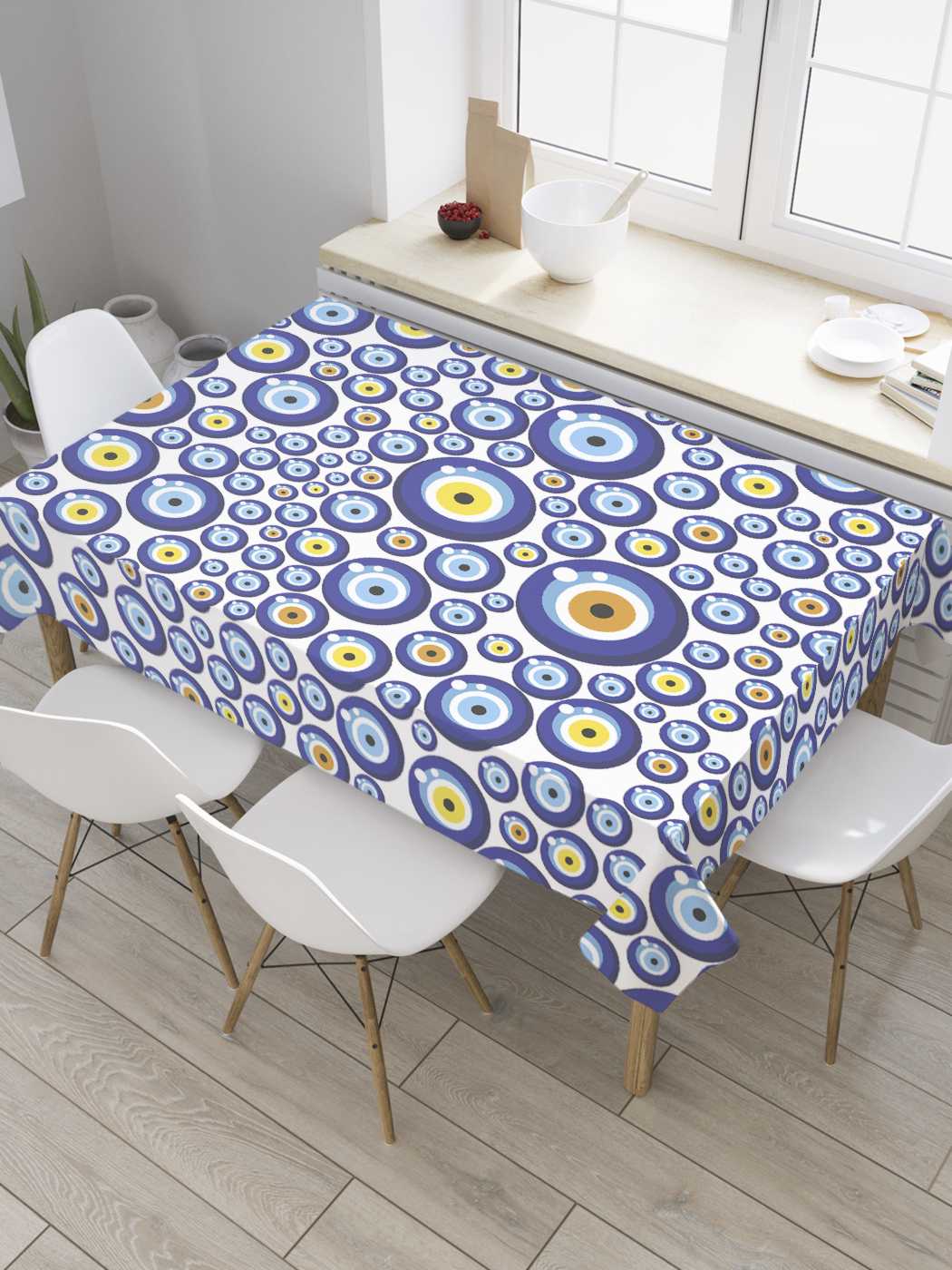 

Скатерть прямоугольная JoyArty "Множество амулетов" из оксфорда, 120x145 см, Синий, Множество амулетов